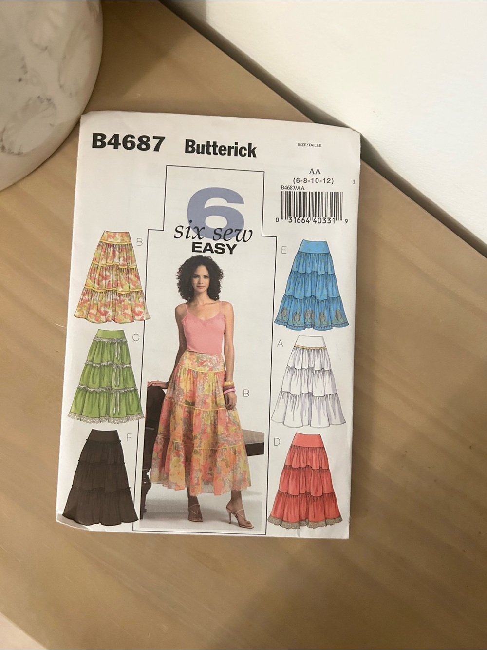 Vintage Butterick B4687 Tiered Skirt Sewing Pattern